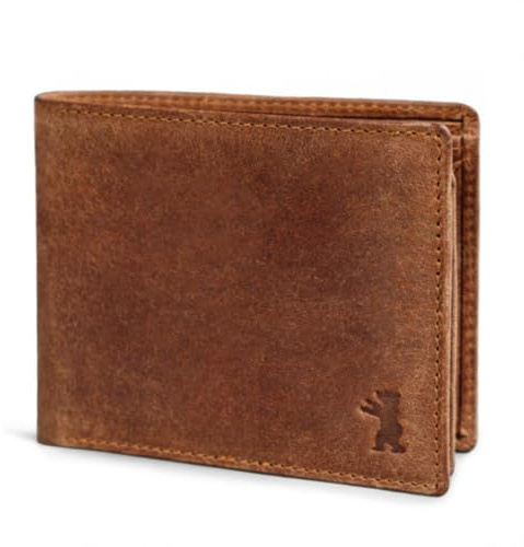 Berliner Bags Vintage Geldbörse, Portmonee aus Leder, Geldbeutel mit TÜV-geprüftem RFID-Schutz, für Herren - Braun