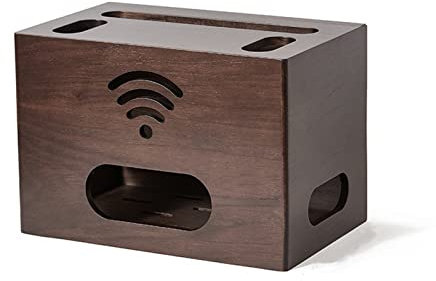 WAOCEO Kabelmanagement Holz-Router-Aufbewahrungsbox Set-Top-Box-Rack Netzteil TV-Line-Box Steckdosenschutz Dekorative Abschirmbox Kabelbox