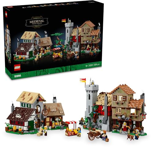 LEGO Icons 10332 Exclu Cdiscount La place de la ville médiévale - Décoration d'intérieur pour adultes