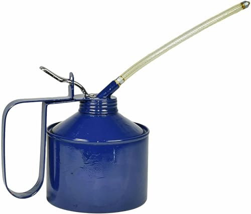 Unibos | Force Feed Metal Oil Can With Flexible Spout Holds 1 & Half Pint, 850mL