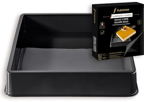 Flexipan Moule Carré – Gateau, Quiche, Lasagne - Plat Four Cuisine, Accessoire Patisserie - Cuisson Parfaite, Démoulage Facile - Haute Résistance - Recettes Froides, Chaudes - Polyvalent