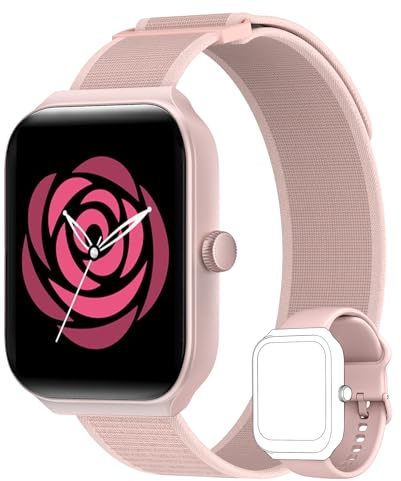 TOOBUR Smartwatch mit Telefonfunktion, 1.95 Fitnessuhr mit Herzfrequenz Schlafüberwachung Schrittzähler IP68 Wasserdicht Kompatibel mit Android & iOS für Damen 44mm Duale Träger