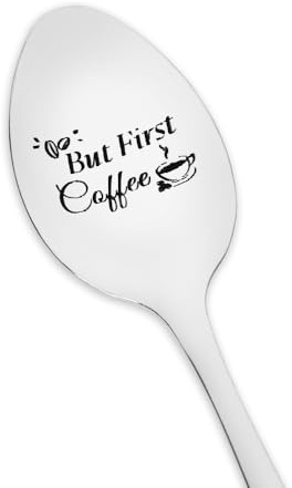 Coffee Gift for Coffee Lovers Gifts for Men Women Birthday Gift for Daughter Son But First Coffee Spoon for Best Friend Boyfriend Girlfriend Anniversary Wedding Gift for Dad Mum Engraved Spoons Gifts