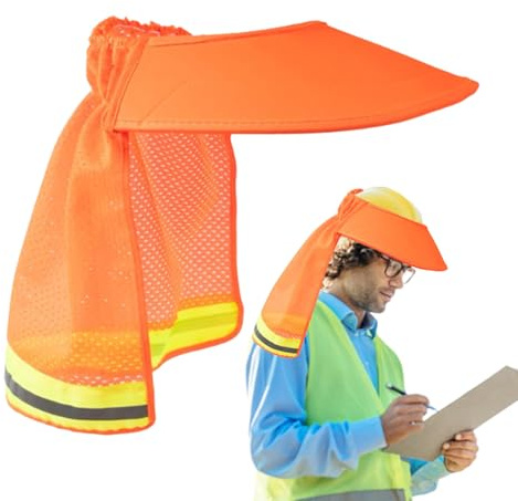 Casque intégral avec protection solaire intégrée - Protection solaire pour casque, siège réglable, protection UV - Respirant - Pour le visage, la tête, le travail, la randonnée, le jardin, le cyclisme