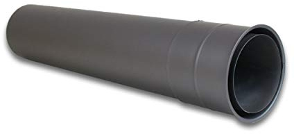LANZZAS Ofenrohr Wandfutter/Mauermuffe mit 500 mm Rohrverlängerung - für den Durchmesser Ø 120 mm - Farbe: gussgrau - Rauchrohr Wandmuffe