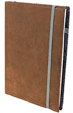 skaard a5 Notizbuch aus Leder, Nachfüllbar, Blanko mit Braun/Triangle-Design