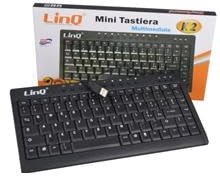 TASTIERA LINQ K2 SLIM MINI NERA ERGONOMICA MULTIMEDIALE CON CAVO USB - LAYOUT ITALIA - COMPATIBILE MAC E WINDOWS