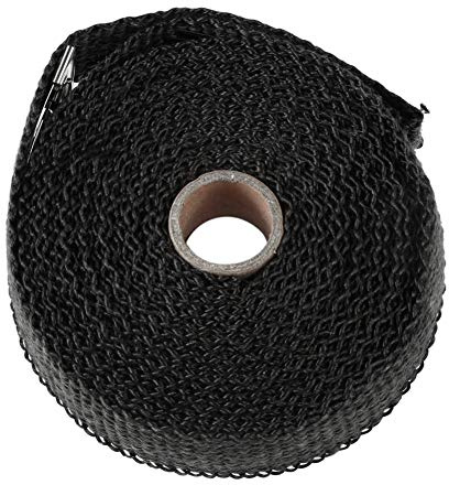 Thermisches Isolierband, Asudaro 5m-Auspuff Klebeband für Motorrad, Glasfaser mit Edelstahl-Verschluss, der abrasions, Kabelschlauch für Auto Motorrad Auspuff Rohr oder Lufteinlass-Schlauch,Schwarz