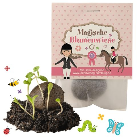 10x Pferde Samenbomben als Pferde Mitgebsel Kindergeburtstag Mädchen 4 bis 8 Jahre - Pferdegeburtstag - Blumensamen Mitbringsel Kindergeburtstag Gastgeschenke & kleine Geschenke für Kinder