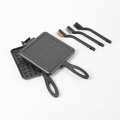 HAWOK Cast Iron Square Waffle Iron Waffle Maker…