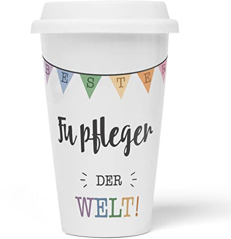 JUNIWORDS To-Go Becher mit Deckel, Bester Fußpfleger der Welt (5700392)