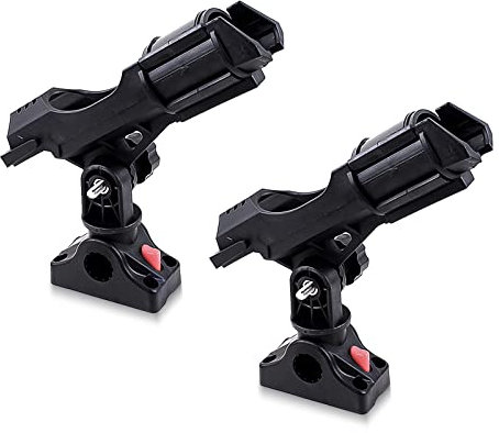 byhsports 2 PCS Angeln Boot Rutenhalter mit Halterung, Angelrute Racks Kit 360 Grad einstellbar, für Fischerboot, Kajaks