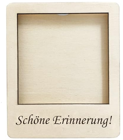 Girahlutions Kühlschrankmagnet Magnet Holz Polaroid Bilderrahmen mit Gravur Personalisiert Geschenkidee Schöne Erinnerung