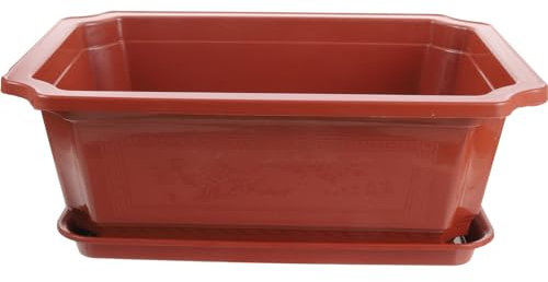 Yardwe Pot De Fleurs Élégant Conteneur De Bonsai pour Plantes Intérieur Et Extérieur Inclus Pot Soucoupe pour Succulentes Et Jardins Balcon