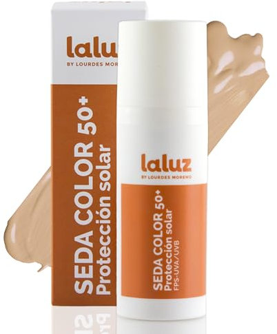 Lourdes Moreno | Protector Solar Facial 50 Con Color | 50 Ml | Crema Solar Facial 50 Con Color Antimanchas Y Antipolución De Uso Diario | Cobertura Natural, Efecto Buena Cara, Disimula Imperfecciones