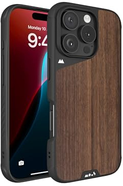 Mous für iPhone 16 Pro Hülle Kompatibel mit MagSafe - Limitless Walnuss - Stoßfest
