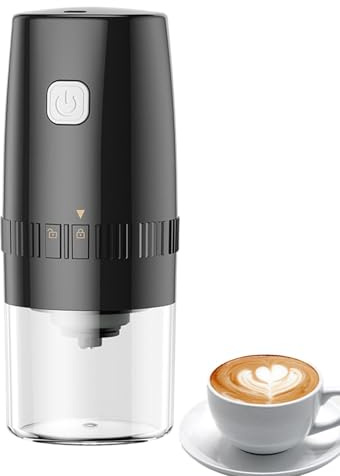 Elektrisk kaffekvarn, uppladdningsbar kaffekvarn, bärbar kaffekvarn, resekaffekvarn, bönor torr kvarn, kaffekvarn för camping, elektrisk kaffekvarn
