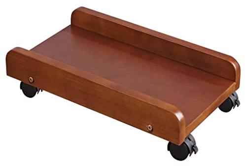 CVNIMV Soporte para PC con Ruedas, Caja de CPU, Estante Protector, Soporte de Suelo para PC con 2 Ruedas bloqueables para Sala de Estudio y Oficina, soporta 50 kg (marrón, 42 x 22 x 10 cm