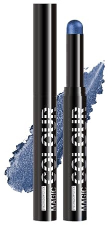 Bleu Paillette Fard a Paupiere Stick, Crayon Ombre a Paupiere Longue Durée | Fard a Paupiere Paillette Stick, Longue Durée Fard a Paupiere Crème, Hight Pigmenté Facile à Utiliser, Maquillage Femme