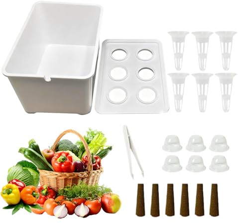 Gazocua Hydroponische Anzuchtbox | Anfängerfreundliche Ausrüstung,Indoor Hydroponik Pflanz- Und Anzuchtset | Für Salat, Balkon, Parterre, Hotel Und Apartment