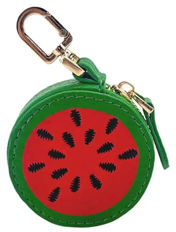 Floruvia Mini watermelon Fruit Coin Purse Keychain Bag Charm Leather Pouch Cute Kawaii Keyring for Handbags Tote Keys Gifts for Girls Women