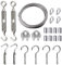 DECARETA 15M Edelstahlseil Drahtseil mit Spannschloss Stahlseil Outdoor Lights Hanging Kit Kauschen Klemmen Drahtseilklemme Edelstahl Klemme Haken Öse und Ösenschraube Set für Fotos, Kleidung