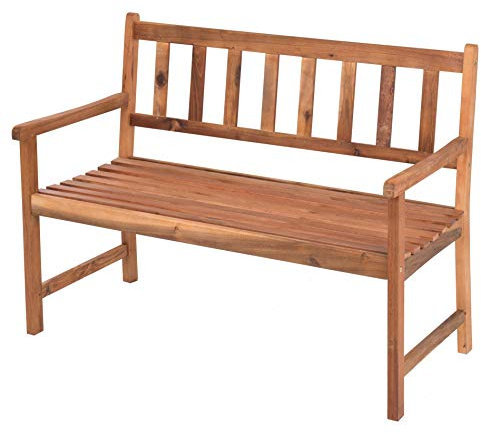ESTEXO 2-Sitzer Gartenbank aus Akazienholz, wetterfest, 118 cm Geölt