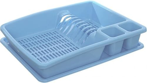 ECO Plastic Dish Drainer Utensil Holder, Dish Rack Drainers (Blue)