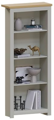 Vida Designs Arlington Bookcase Modern Display Shelves Storage MDF Furniture Grey (4 Tier)