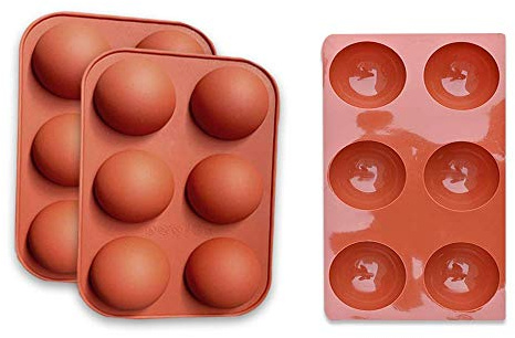 Halbkugel-Silikonform, Mittlere Hemisphere Bonbon- & Schokoladenformen mit 6 Hohlräumen, 3 Packungen Backform zur Herstellung von Schokolade, Kuchen, Gelee, Dome-Mousse