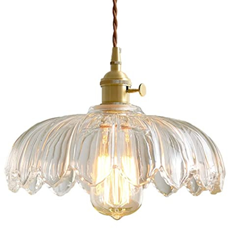 GUANSHAN Retro Pastoral Glasblume Pendelleuchte Glas Lampenschirm Deckenleuchte Kronleuchter Deckenlampe Nachttischlampe Dekoration Kronleuchter für Schlafzimmer, Kaffee, Esszimmer, Wohnzimmer