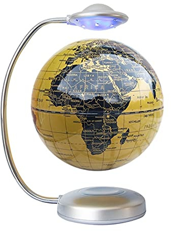 globes 8-Inch netic Levitation Light Globe, Floating Head Light, Sphere Light, Press Light for Office Home Geographic Globes