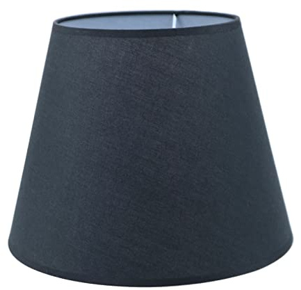Sinta Lampenschirme 22cm/8.6 Inch Baumwolle Stoff Moderne Ersatz Lichtschirm Lampenschrim für E14/E27 Ersatzschirm Tischlampe Nachttischlampe Wandlampe,Schwarz