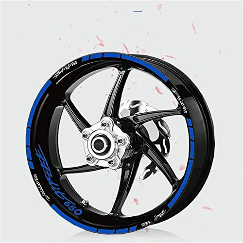 Felgenband Motorradreifen Wasserdichtes Rad Für Suzuki Bandit650 650 Bandit Aufkleber Reflektierende Streifenabziehbilder (Color : Blu)