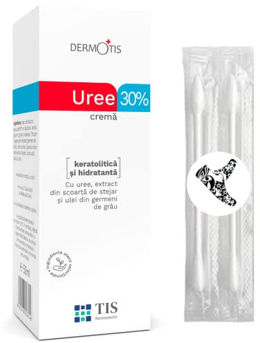 TIS Crema Urea 30% - Eczemi, Cheratosi, Psoriasi, eruzioni cutanee, Pelle Secca, Screpolata - aiuta, migliora ferite e cicatrici | Acido Lattico (AHA), Germe di Grano + bastoncini cotonati (Pack of 1)
