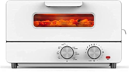 CAZARU Horno eléctrico de sobremesa Horno eléctrico de 12 l, minihorno de Vapor, 7 Modos - Tiempo de 15 Minutos, Incluye Bandeja de Aluminio para Hornear, Red a la Parrilla, Bandeja de escoria