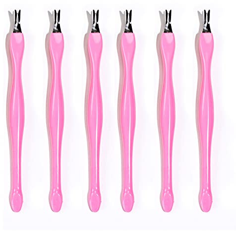 Cuticle knife Trimmer, 24 Pack Cuticle ForkTrimmer Nail Cuticle Remover Trimmer Pusher Dead Skin with Double Head V-Shaped Fork Manicure Pedicure Cleaner Care Tools for Home and Nail Shop (P)