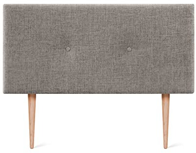 DHOME Natürliche Wolle Finish Kopfteil mit Knöpfen und Beinen gepolstertes Bett Kopfteil Bett Schlafzimmer gepolstertes Bettzeug Winter Luxury (Graue Wolle, 110x105cm (105))