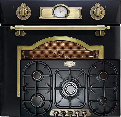 Kaiser Gas Set EH 6355 Em+KG 9325 Em, Set di forni elettrici, Stand-Alone, 79L, forno da incasso, 8 funzioni, sistema intelligente+forno a gas da incasso 90 cm, nero