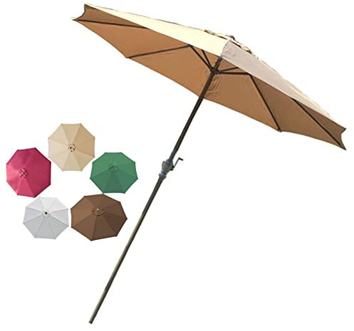 Sonnenschirme Sonnenschutz, Outdoor Sonnenschirm, mit 8 Rippen, mit Kurbel, Windschutz, für Garten, Terrasse, Hof, Strand, Billardtisch, Sonnenschirm, Outdoor-Tischschirm good