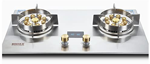 Table De Cuisson À Gaz, Plaque De Cuisson En Acier Inoxydable À Double Brûleur, Installation De Bureau Et Encastrée Adaptée À La Cuisine Et Au Camping, Camping-car, GPL, Double Poêle NG (Color : C,