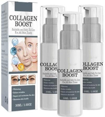 Collagen Boost Sérum anti-âge Collagène Boost Sérum anti-rides Sérum anti-rides Booster de collagène pour le visage avec de l'acide hyaluronique (lot de 3)