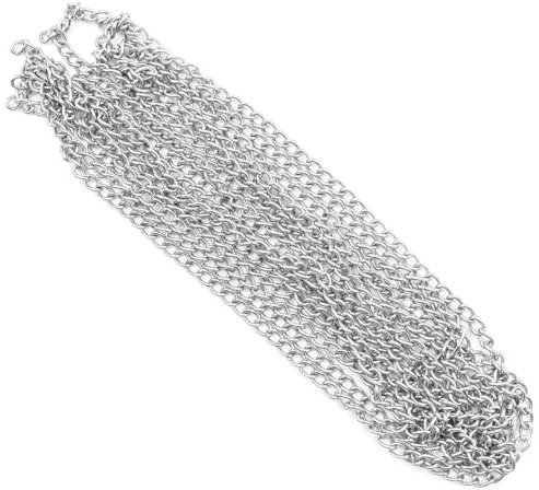 Zonadah 4 meter längd 304 rostfritt stålkedja, 1,5 mm diameter tunga kedjelänkar, svetsad länk i galvaniserat stål för staketgrind och garageportar