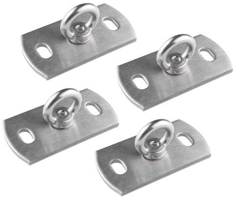 4er-Set Sonnensegel Wandhalterung aus V2A Edelstahl (ohne Verankerung) | V2A Wandhalter Ankerplatten – Made in Germany: ohne Befestigungsmaterial – ideal für vorhandene/eigene Verankerungen