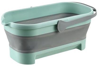 DSOUWEH Cubo Plegable para fregonas, diseñado para ser eficiente, Cubo Plegable para fregonas, Cubo Plegable de PP para fregonas, Cubo para fregonas de Camping, Pequeño+Verde