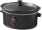 Quest 35279 3.5 Litre Slow Cooker/Compact Stainless Steel / 3 Temperature Settings/Transparent Toughened Glass Lid/Dishwasher Safe Bowl/Black Colour / 200W