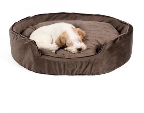 Bo&flash Kuscheliges Hundebett San Diego Taupe L - Hundesofa für Kleine & Große Hunde - Design Waschbar - Gelenkschonendes Mit Anti-Rutsch-Beschichtung
