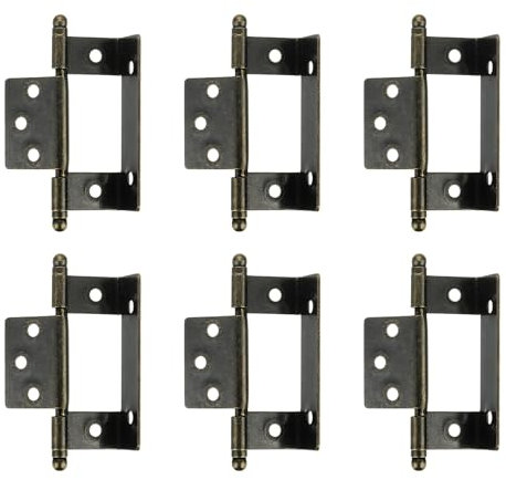 QUARKZMAN 6pz Armadio Cerniere Completo Incassato 3,4x0,8 Parziale Avvolgente Lunga Cerniera Bronzo