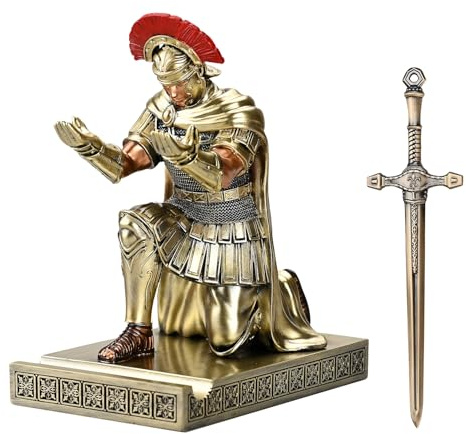 HDMbigmi Centurion Cloak Warrior Knight Stifthalter, Handy-Ständer, Schreibtisch-Organizer und Zubehör als Geschenk für Büro und Zuhause (Bronze)