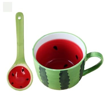 NEBE Tazas Linda Taza de sandía, Taza de Agua de cerámica con Capacidad, Taza de 400ml, Taza de café, Leche, Fruta, Desayuno Tazas para Cafe